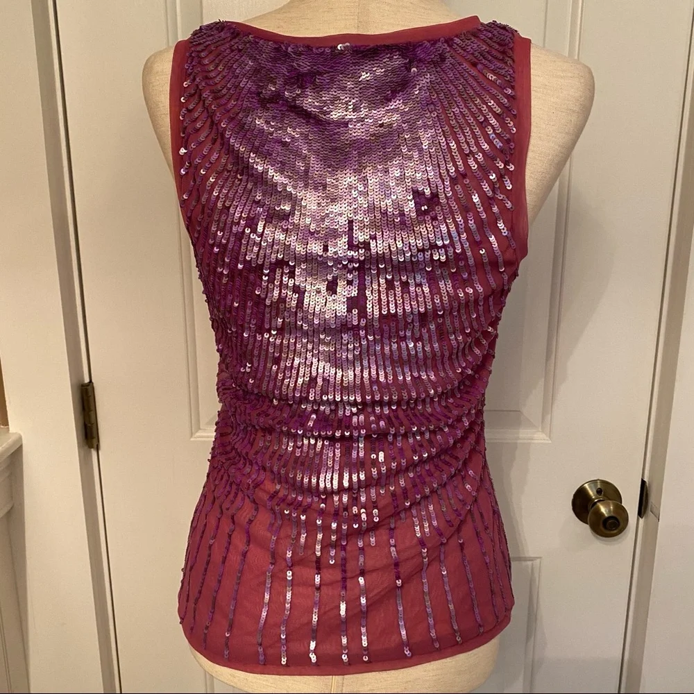 TINTORETTO TOP TANK SLEEVELESS PURPLE SEQUINS Size S